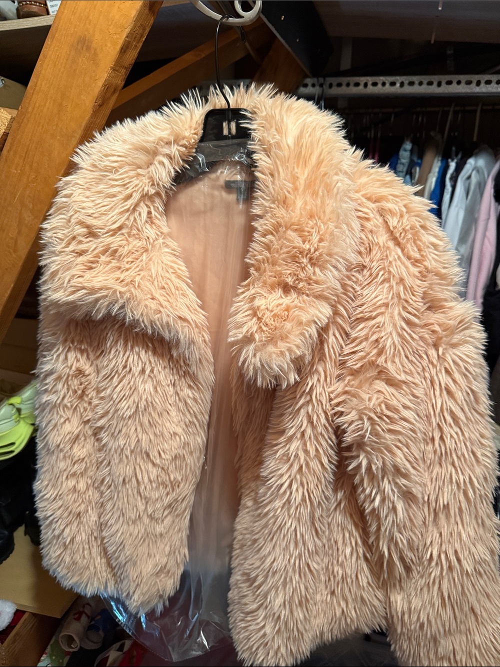 wild fable Peachy Faux Fur Puffer Coat